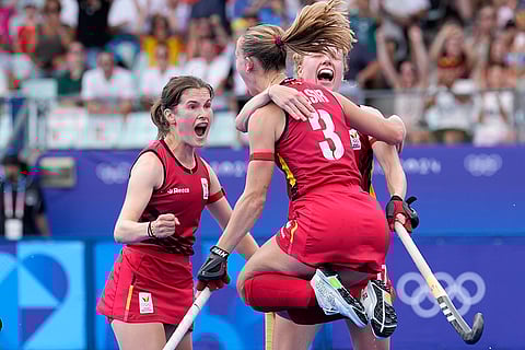 Women's bronze medal field hockey match between Argentina and Belgium